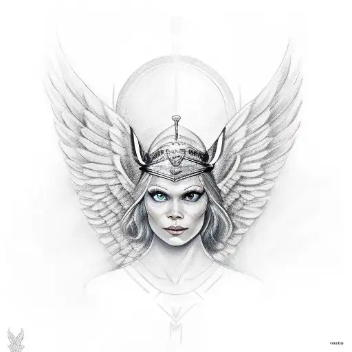 Valkyrie Portrait Wearing A Winged Diadem