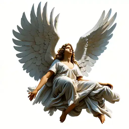 Angel Flying Upwards Direction