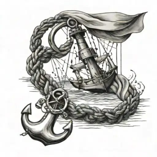 Balloon Attached To Anchor