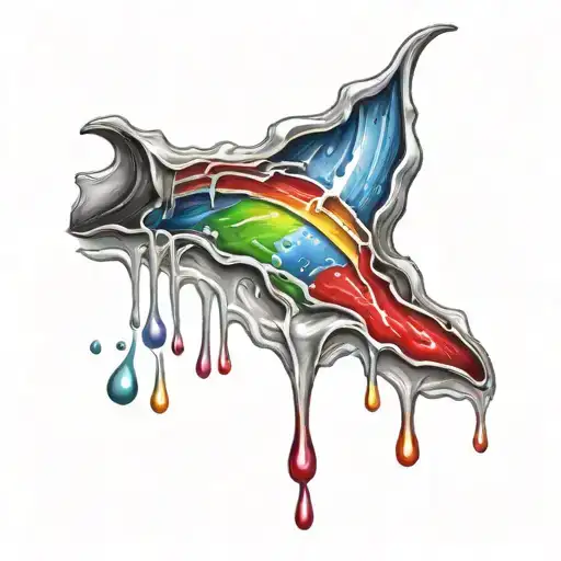 Cut Skin Bleeding Rainbow Blood Dripping