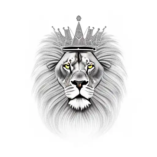 Black Man And Lion With Crown Mixed Together