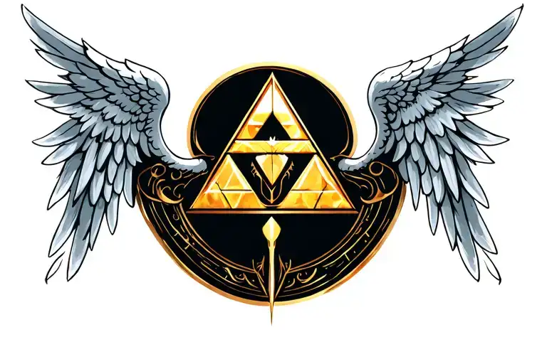 Triforce With Angel Wings Spread