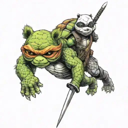 Mix Between A Ninja Turtle And An Assassin Panda
