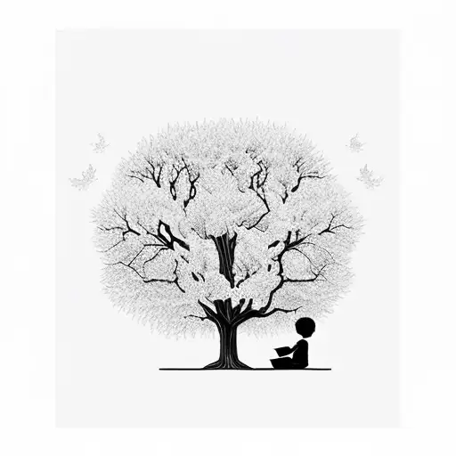 Tree With Child Reading