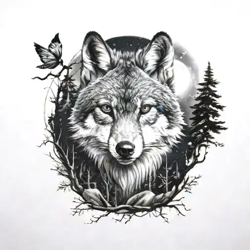 Forest Animal In Nightsky