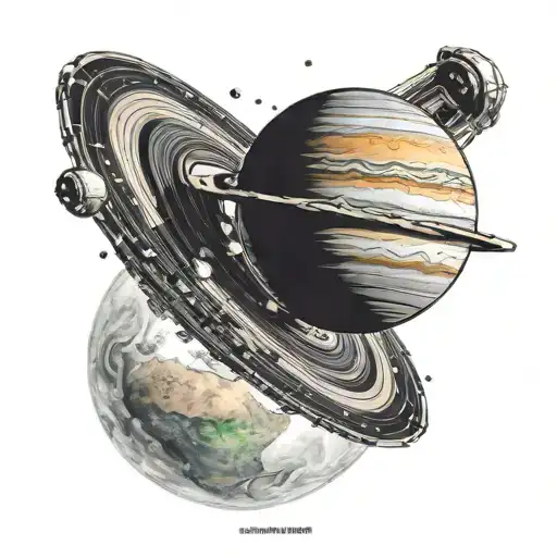 The Planet Saturn With Paratus Sum On The Ring