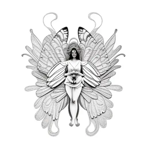 Butterfly With An Angel Around It
