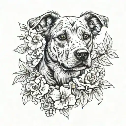 Dog With Flowers
