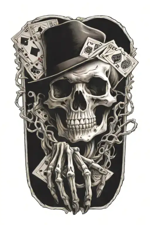 The Skeleton's Hand Opens The Royal Flush Combination