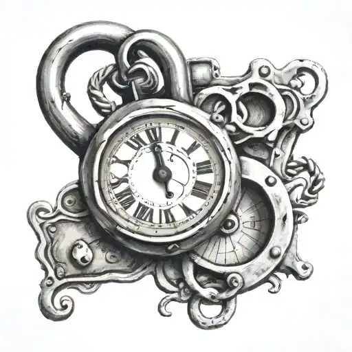 Old Padlock That Looks Like A Clock Face