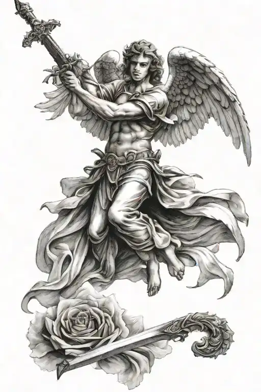 Angel Holding A Sword