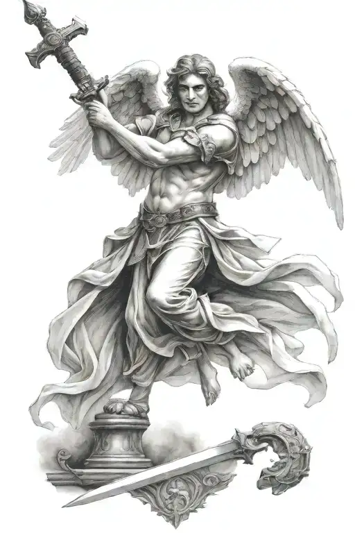 Angel Holding A Sword