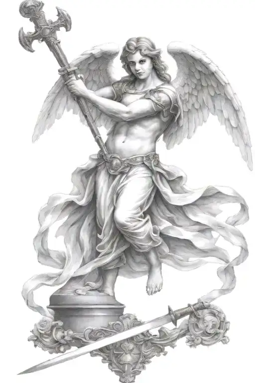 Angel Holding A Sword