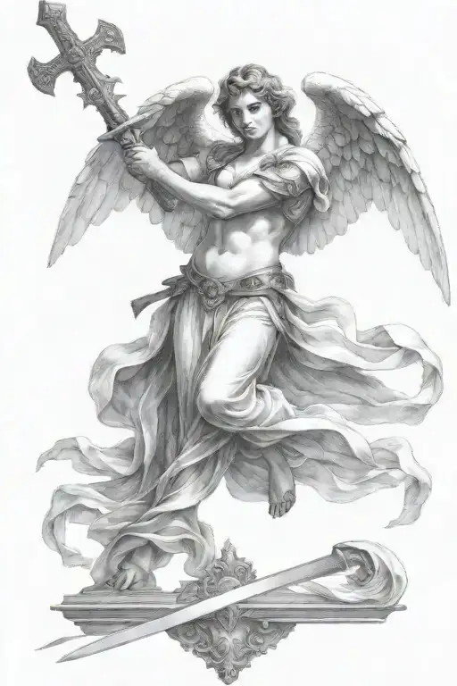 Angel Holding A Sword