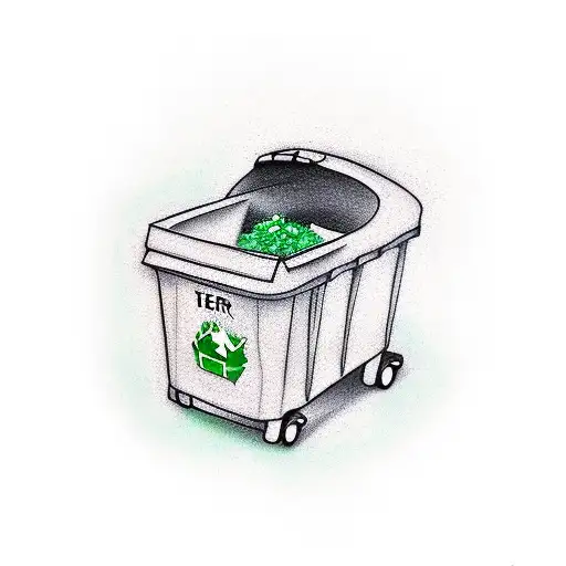 Green Dumpster On Fire