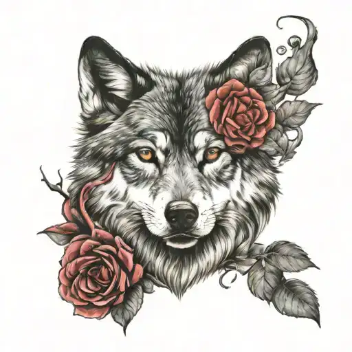 Wolf Blended By Roses