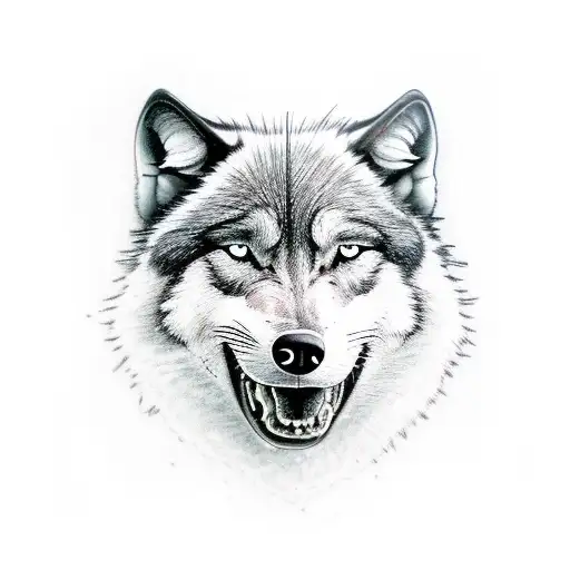 Black Wolf Fights White Wolf