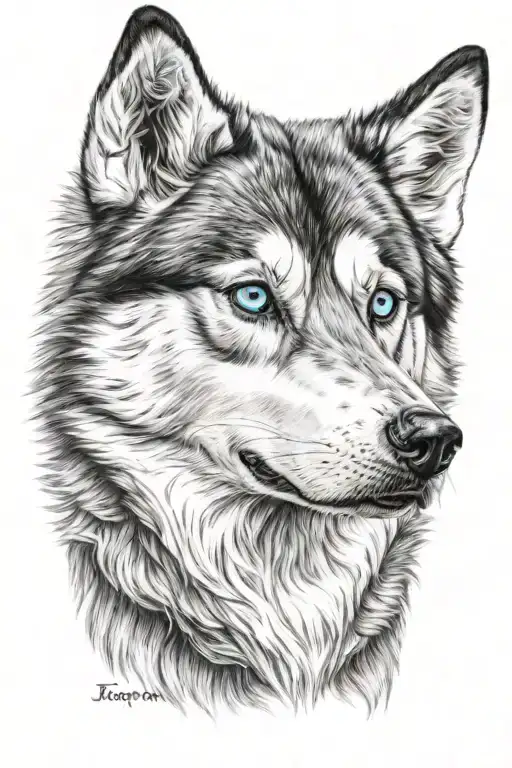 Aggressive Husky Blue Eyes