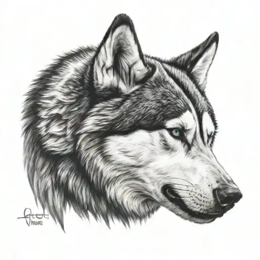 Aggressive Husky And Bear Head