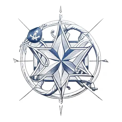 Nautical Star With An Anvil