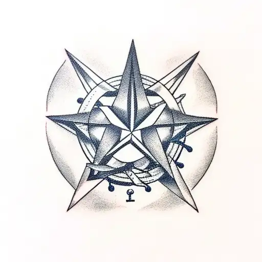Nautical Star With An Anvil