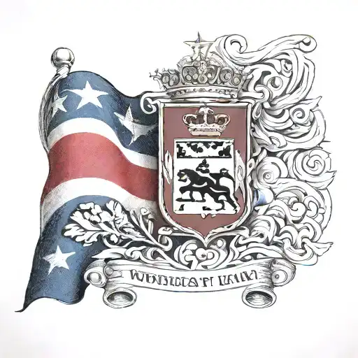 Norwegian And German Flag In The State Of Minnesota