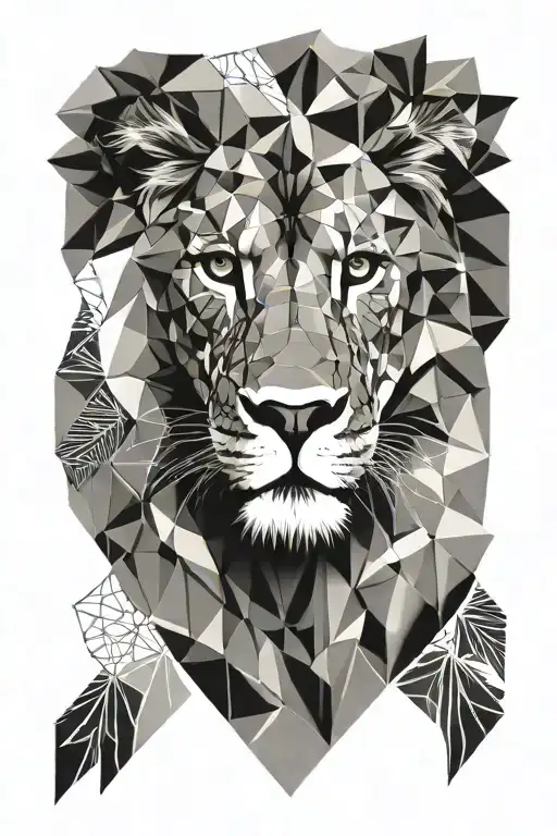 Geometric Lion Face