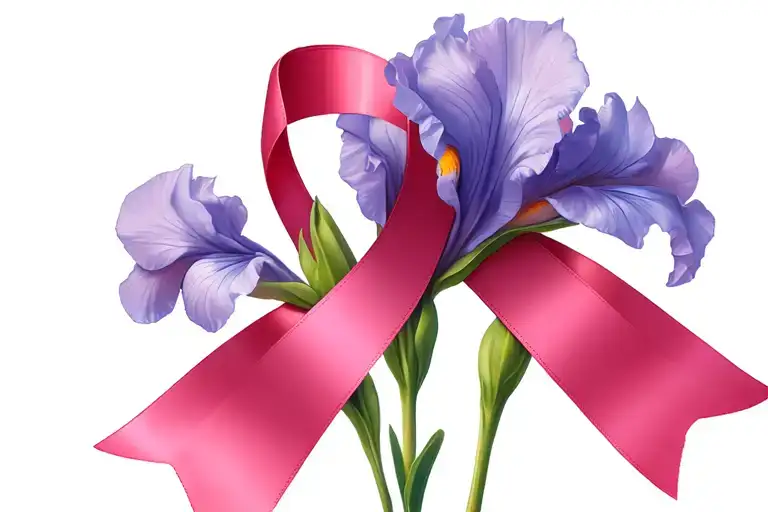 Iris Flower Breast Cancer Ribbon