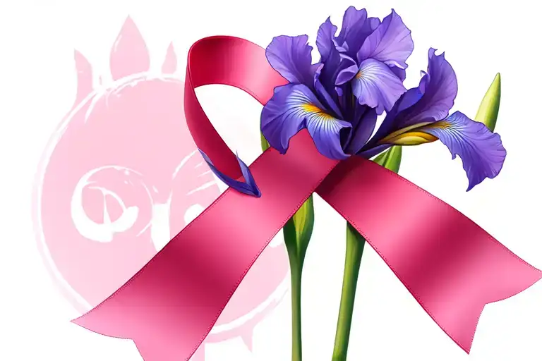 Iris Flower Breast Cancer Ribbon