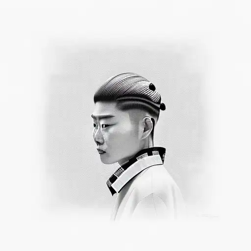 A Realistic Portrait Of Zenitsu With His Signature Yellow And Black Checkered Haori