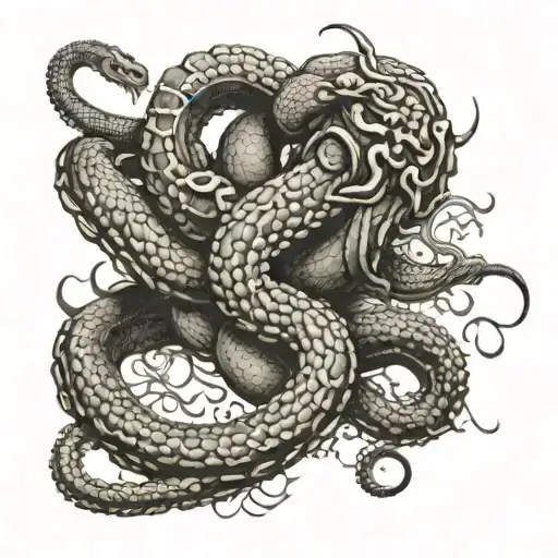 Snake Fight With Octopus