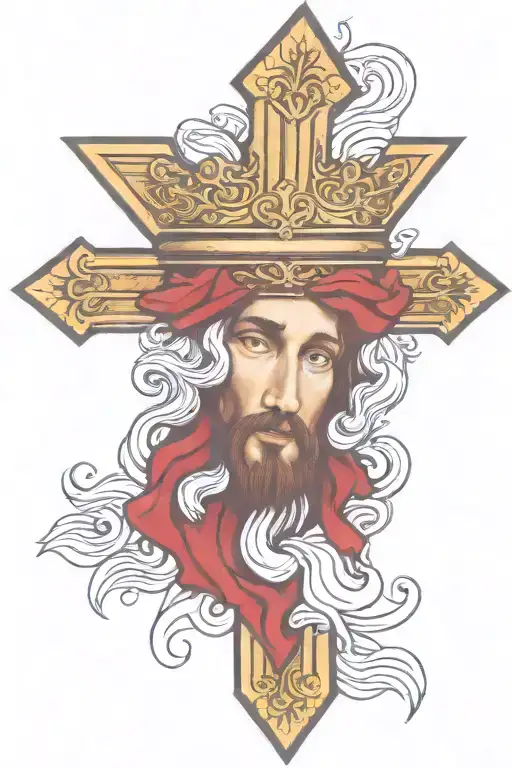 Jesus Face With Crown