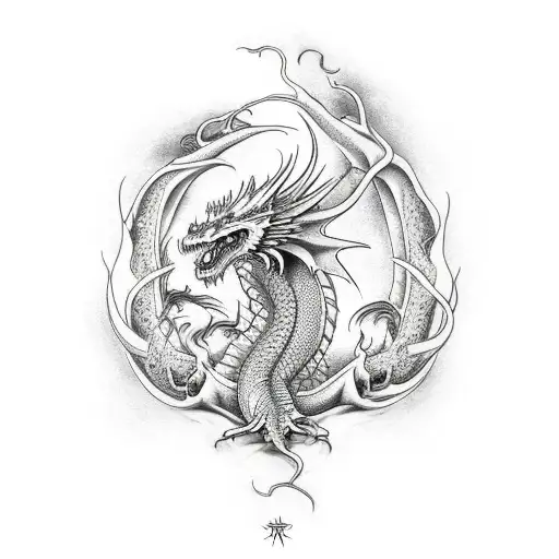 Yggdrasil And Dragon