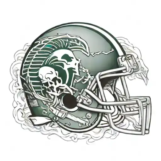 Msu Spartan Skeleton Football