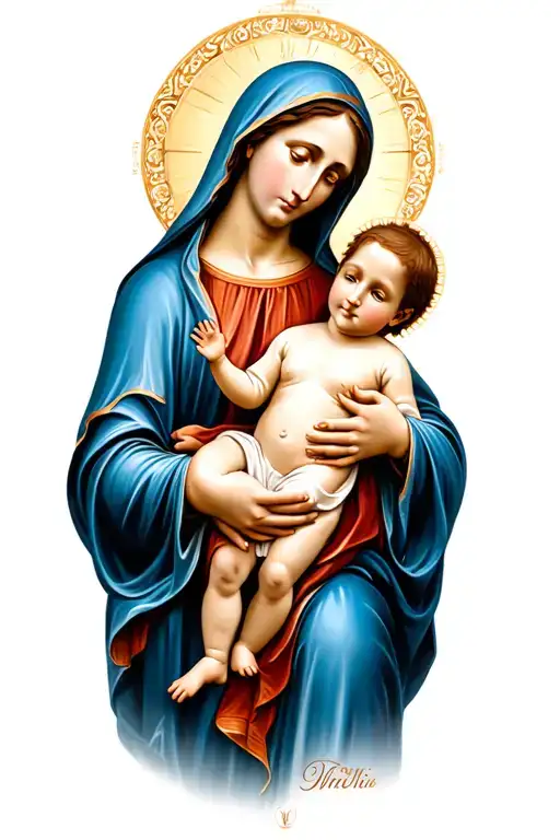 Virgin Mary Holding Baby Jesus