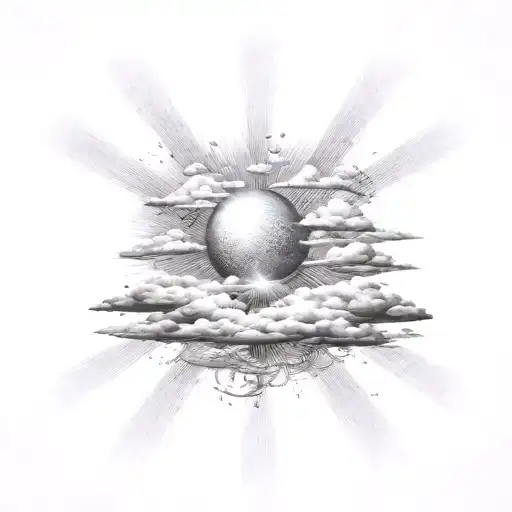 Clouds With Texts And Sun Beam