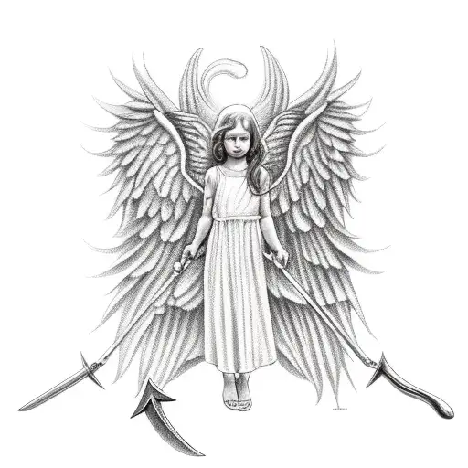 Girl Angel With A Spear