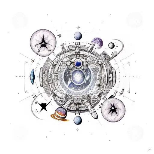 A Cosmic Orchestra Playing Music In Outer Space