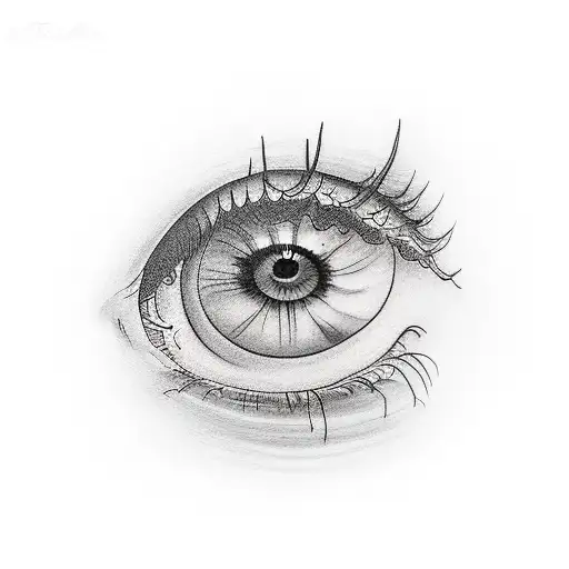 Female Eye With A Tear Inside And Hourglass Surrounded By Grim Reaper