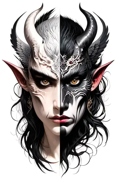 Half -Angel Face Half Japanese Demon