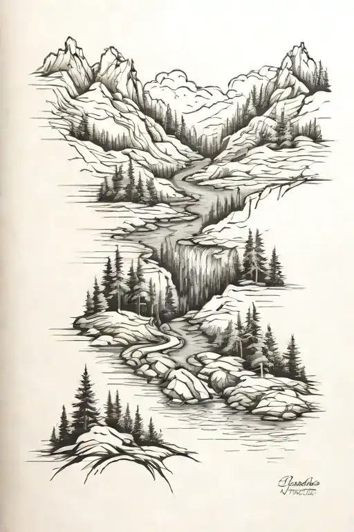 Moutains Roads Forest Woods Waterbody