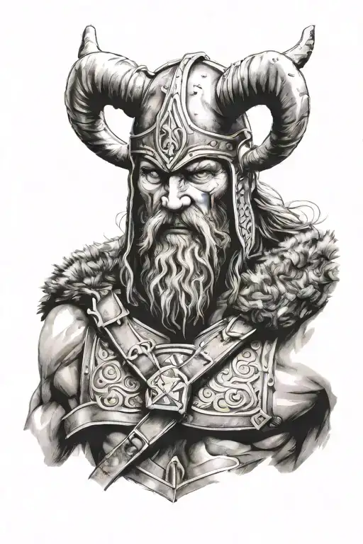 Rosto De Valkiria Viking Warrior Wielding