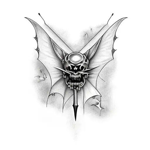 Dagger With Bats On It