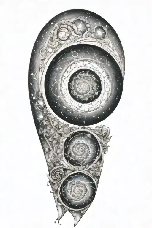 Fibonacci Spiral Galaxy Filled With Stars