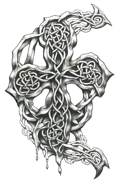 Celtic Knot Threaded Through Skin Glass Bones