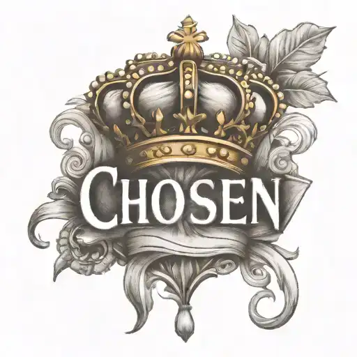 The Word Chosen With A Crown On Top