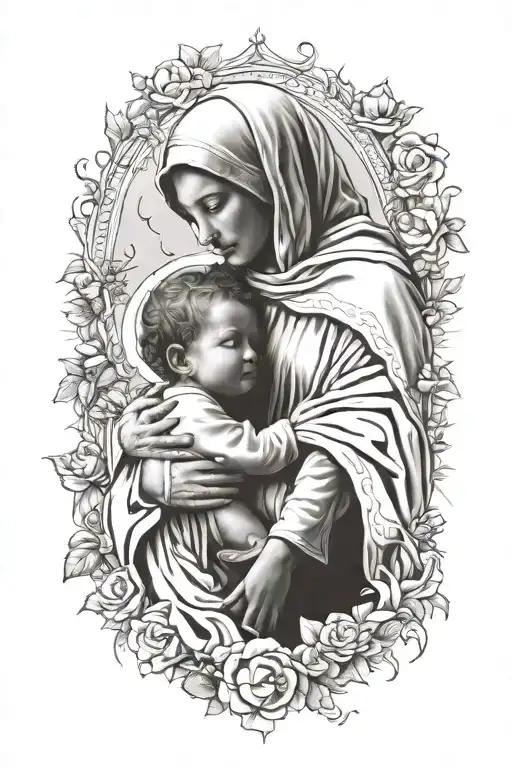 Virgin Mary Holding Child