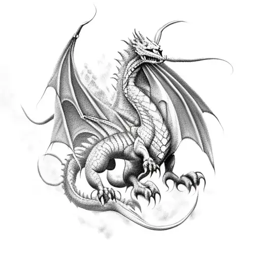 A Fierce Dragon Playing An Esport Video Game