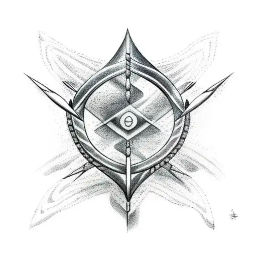 Arrow With Waves And Wind