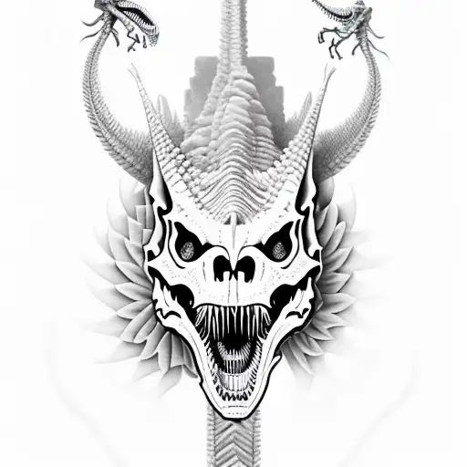 Abstract Dinosaur Skeleton